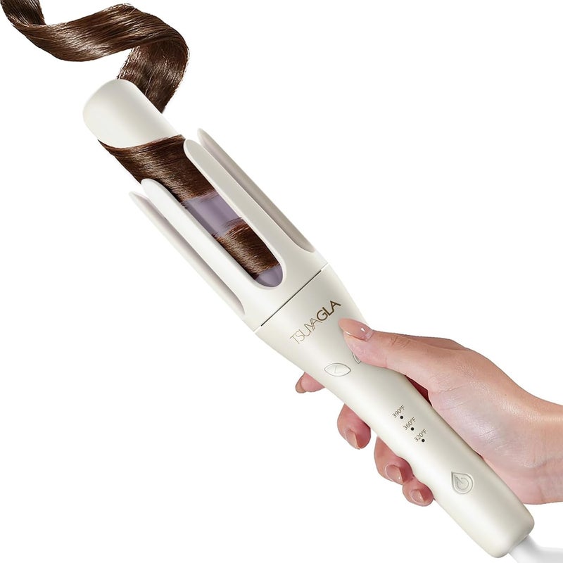 TSUYAGLA Automatic Hair Curler, 1 1/4 Inch Rotating Curling Iron with 3 Temp, 500 Million Ionic, 2-Way Rotation,10S Fast Heating, Anti-Scald, Anti-Tangle Rotating Curling Wand for Long Hair - Image 1